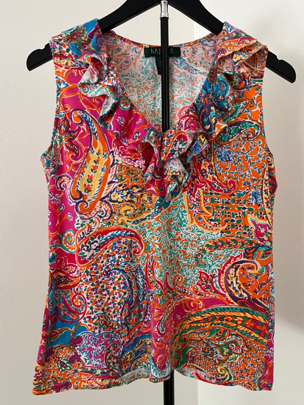 Like NEW! 🌴 Lauren Ralph Lauren Paisley Ruffle Tank | PL